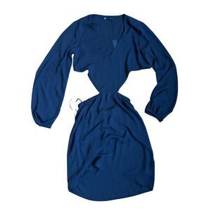 NWT Krisa Women's Black Long Sleeve Cut Out Mini Dress XS